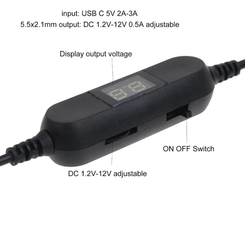  USB C  2V-12V 5.5x2.1mm  LED Ʈ 峭 а    ÷ִ̰  ̺